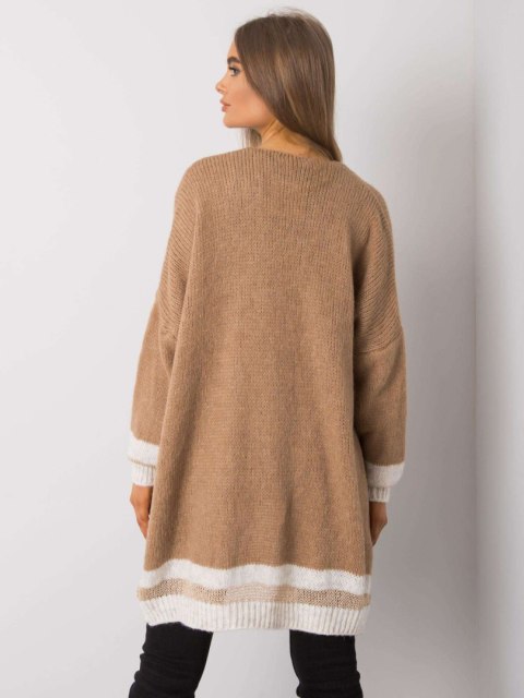Kardigan TW-SW-BI-A21768.21 camelowy