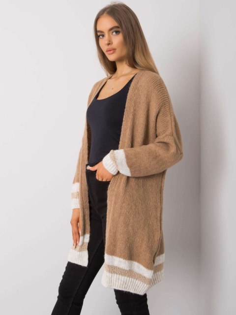 Kardigan TW-SW-BI-A21768.21 camelowy