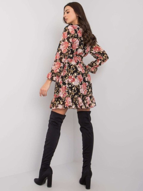 Sukienka DHJ-SK-12220-2.14P czarno-różowy