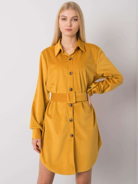 Sukienka DHJ-SK-10333.12P ciemny żółty