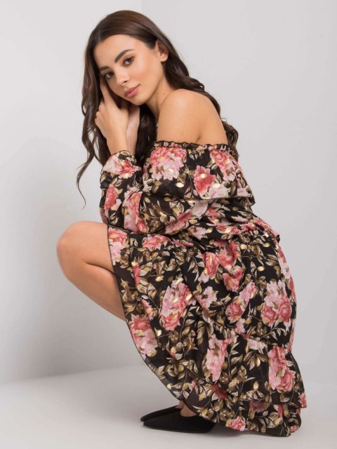 Sukienka DHJ-SK-15015-2.73P czarno-różowy