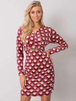 Sukienka DHJ-SK-12695.26P ciemny różowy