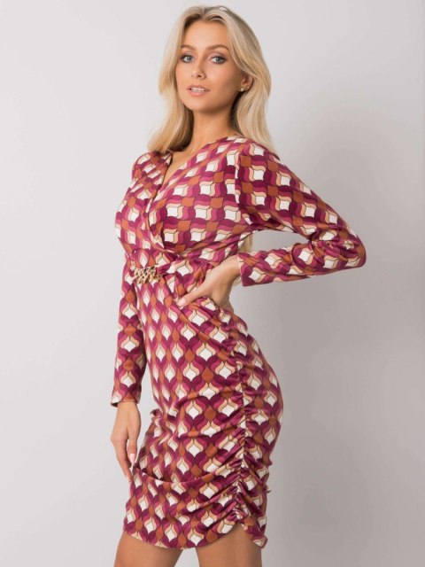 Sukienka DHJ-SK-12695.26P ciemny różowy