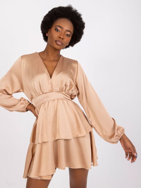 Sukienka DHJ-SK-15178.45P beżowy