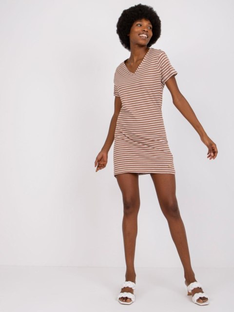 Sukienka D16054M30315A biało-brązowy XS